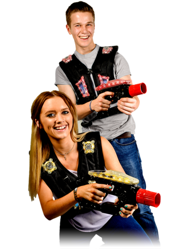 Boy and Girl having fun at LaserZone